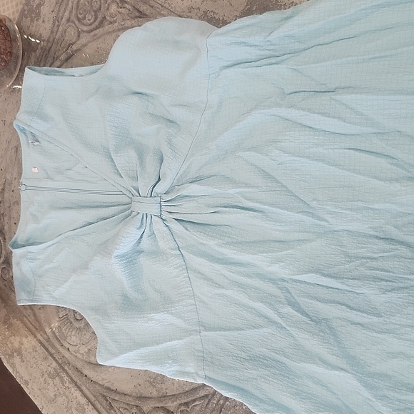 Calvin KLEIN women's Gauze Knot Front Midi Dress In Seaspray New Size 14 - Picture 3 of 8